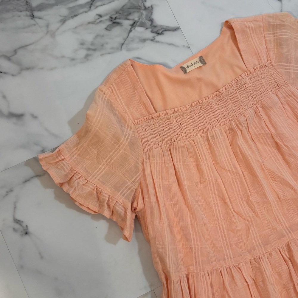 🍑Altar'd State🍑 Light Peach Ruffle Dress - Picture 3 of 6